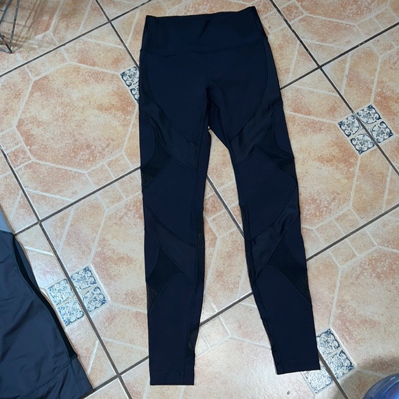 lululemon athletica Pants - Lululemon mesh lace leggings tights yoga bottoms
